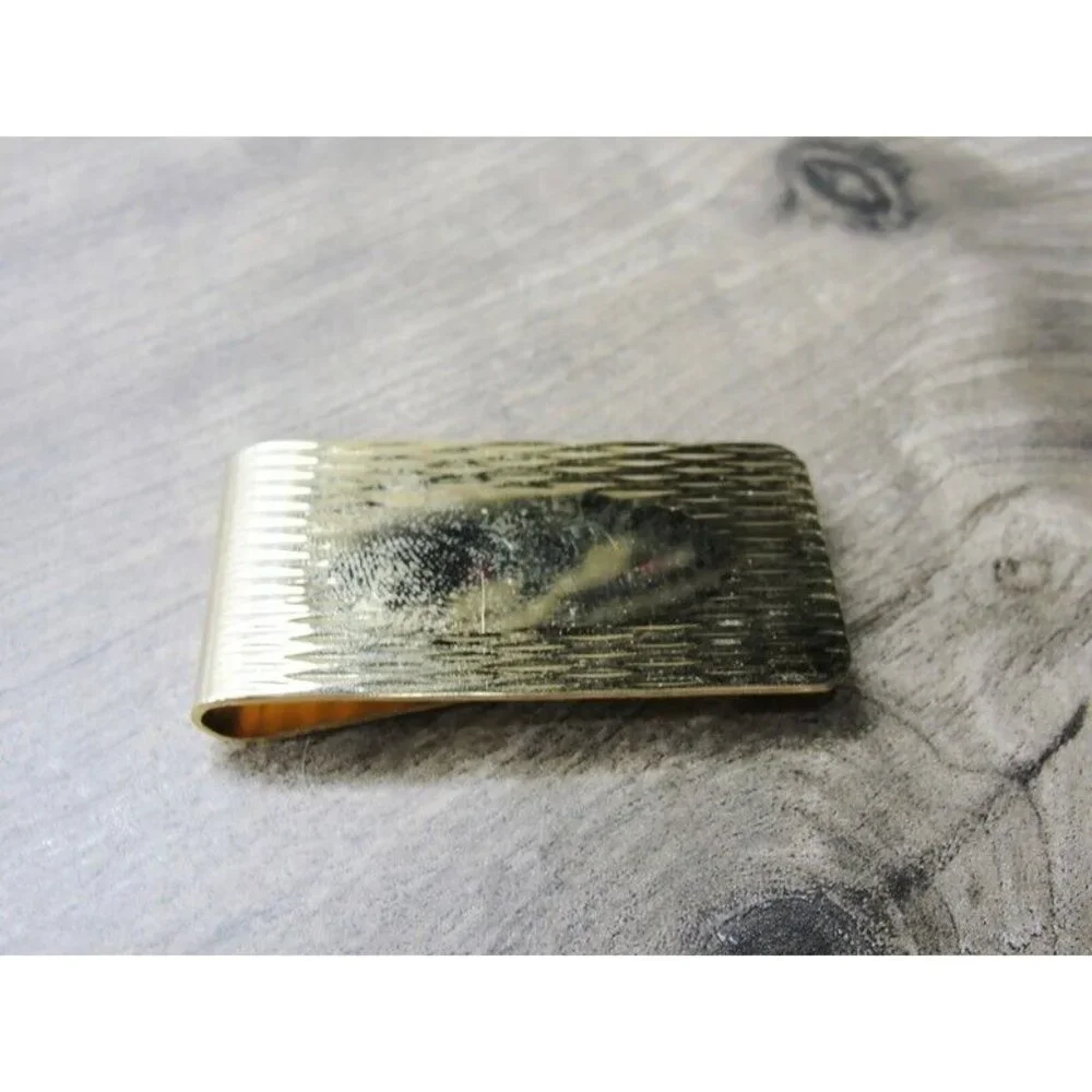 Textured Money Clip Stainless Steel Engravable Cash ID Holder